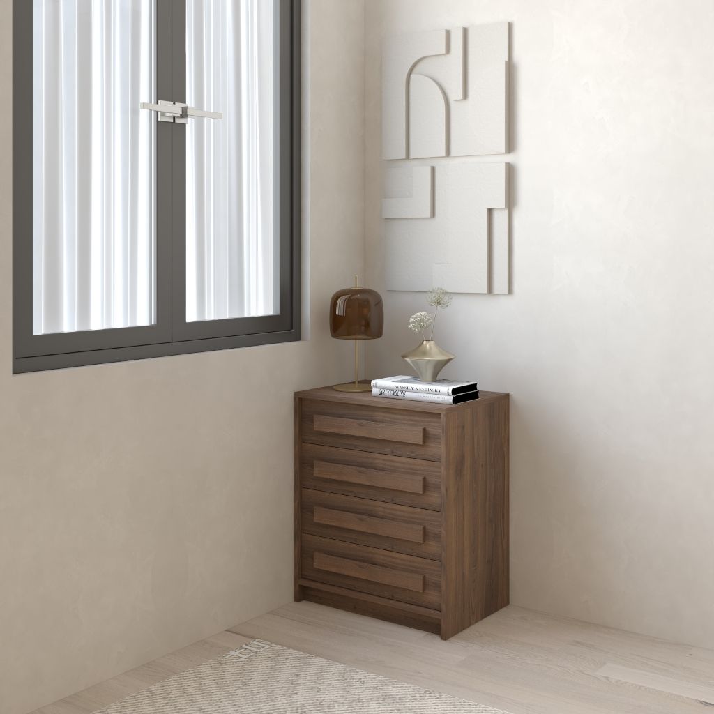 HAPPY FURNITURE , Tủ lưu trữ 4 ngăn kéo - RUBEL, THK_255 , 60cm x 40cm x 70cm DxRxC