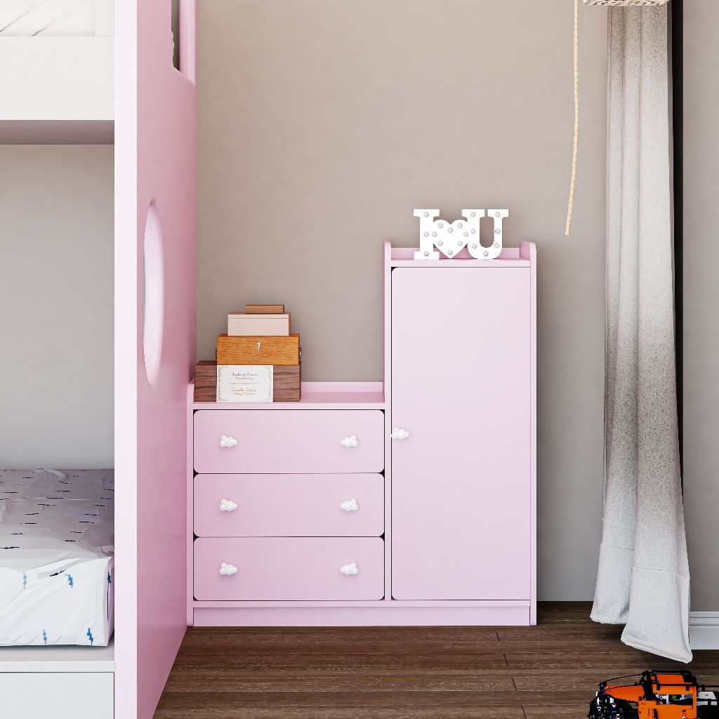 HAPPY FURNITURE , Tủ lưu trữ 3 ngăn kéo cho trẻ em - KID , THK_166 , 100cm x 32cm x 110cm