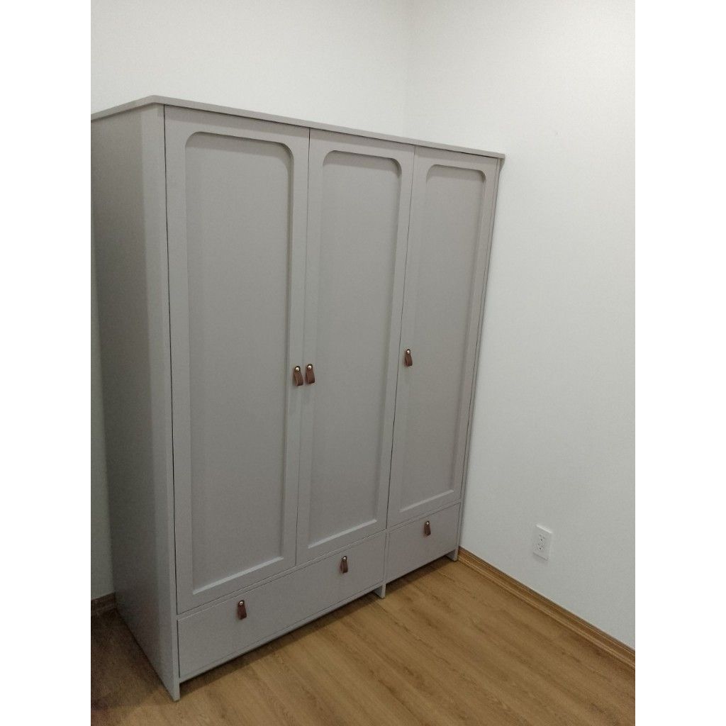 HAPPY FURNITURE , Tủ quần áo 3 cửa mở 2 ngăn kéo - NOMIA , TCM_038 , 140cm x 58cm x 180cm