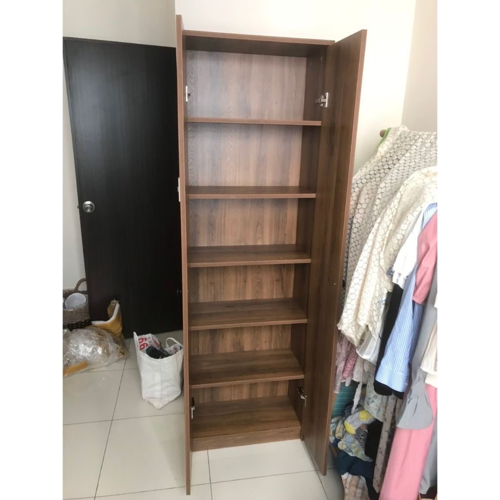 HAPPY FURNITURE , kệ sách 6 tầng 2 cửa mở - CATY , KSA_004 , 60cm x 30cm x 189cm