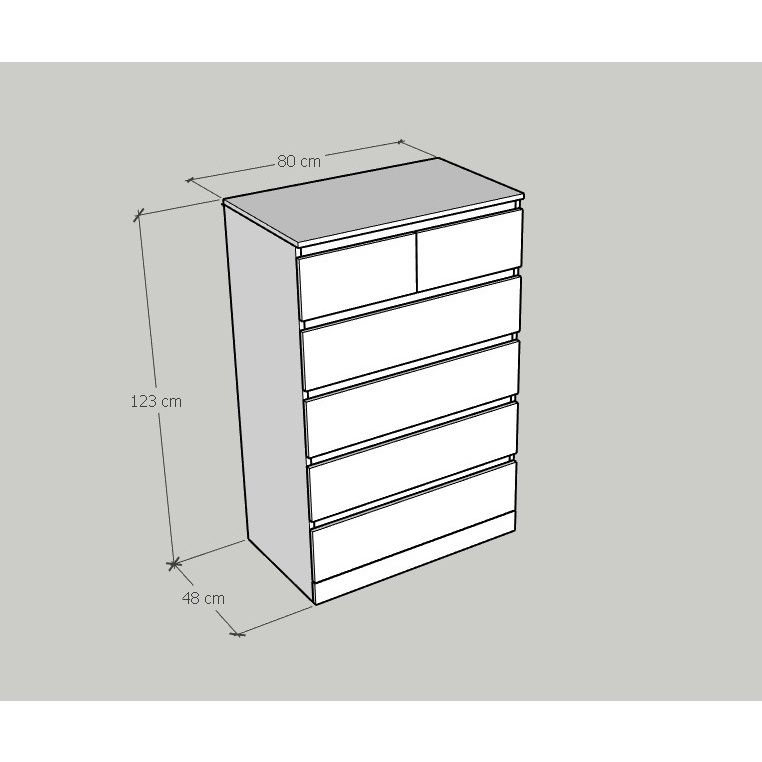 HAPPY FURNITURE , Tủ 5 tầng - DOOBIE , THK_006 , 80cm x 48cm x 123cm