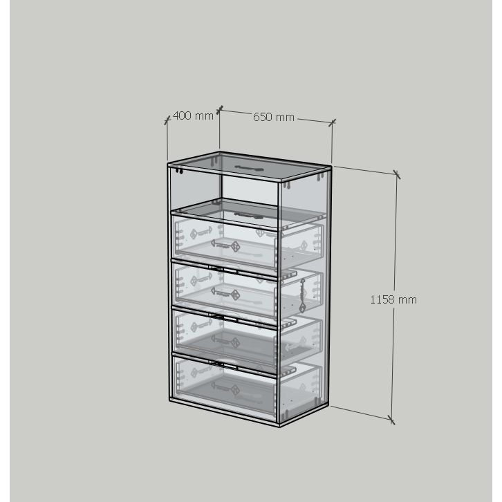 HAPPY FURNITURE , Tủ lưu trữ 4 ngăn kéo - LAYLA , THK_333 , 65cm x 40cm x 116cm DxRxC