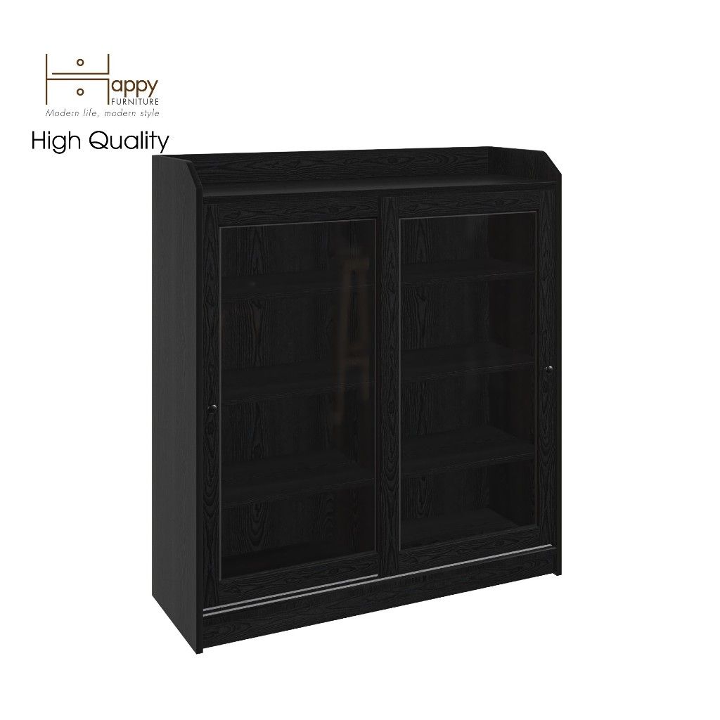 HAPPY FURNITURE , Tủ đựng đồ 2 cánh cửa kính - RUNI , TCL_001 , 105cm x 37cm x 116cm