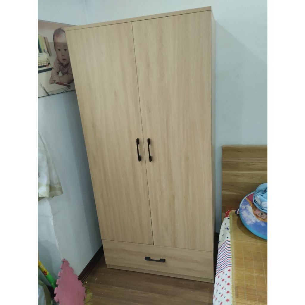 HAPPY FURNITURE , Tủ quần áo cửa mở 1 ngăn kéo - SALY , TCM_005 , 80cm x 48cm x 168cm