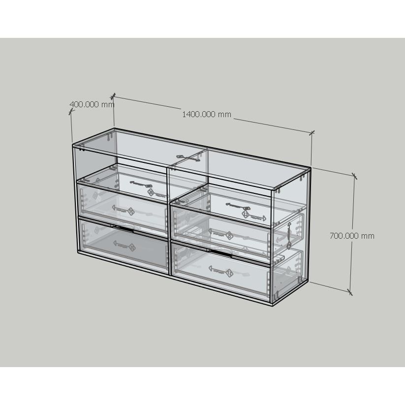 HAPPY FURNITURE , Tủ lưu trữ 4 ngăn kéo - LAYLA , THK_330 , 140cm x 40cm x 70cm DxRxC