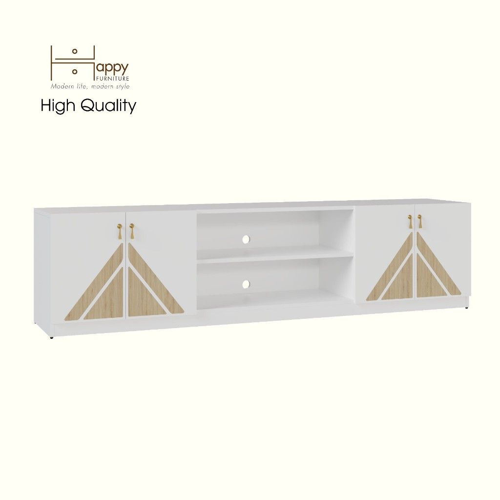 HAPPY FURNITURE , Kệ TV 4 cửa mở - CHARIS , KTV_029 , 200cm x 40cm x 50cm