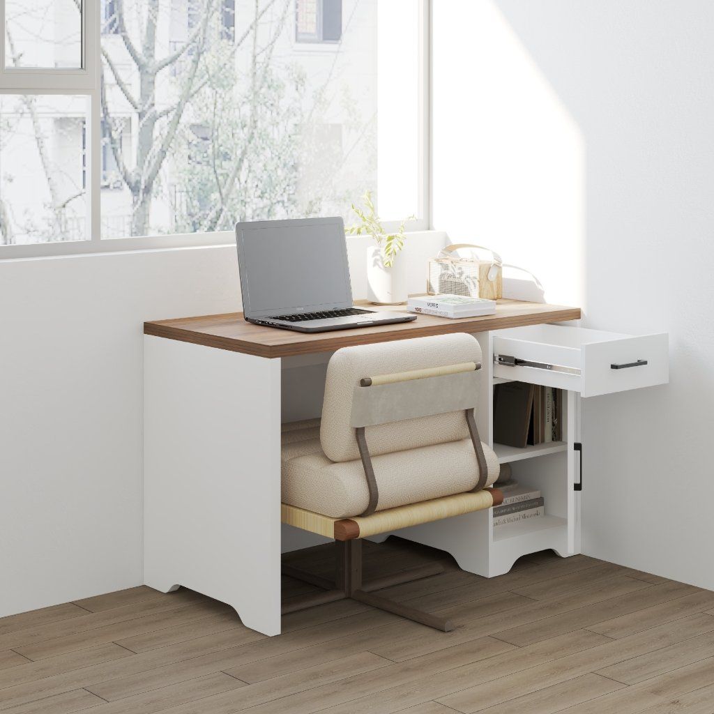 HAPPY FURNITURE , Bàn làm việc 1 ngăn kéo 1 cửa mở - SAFA , BAN_163 , 120cm x 59cm x 75cm DxRxC