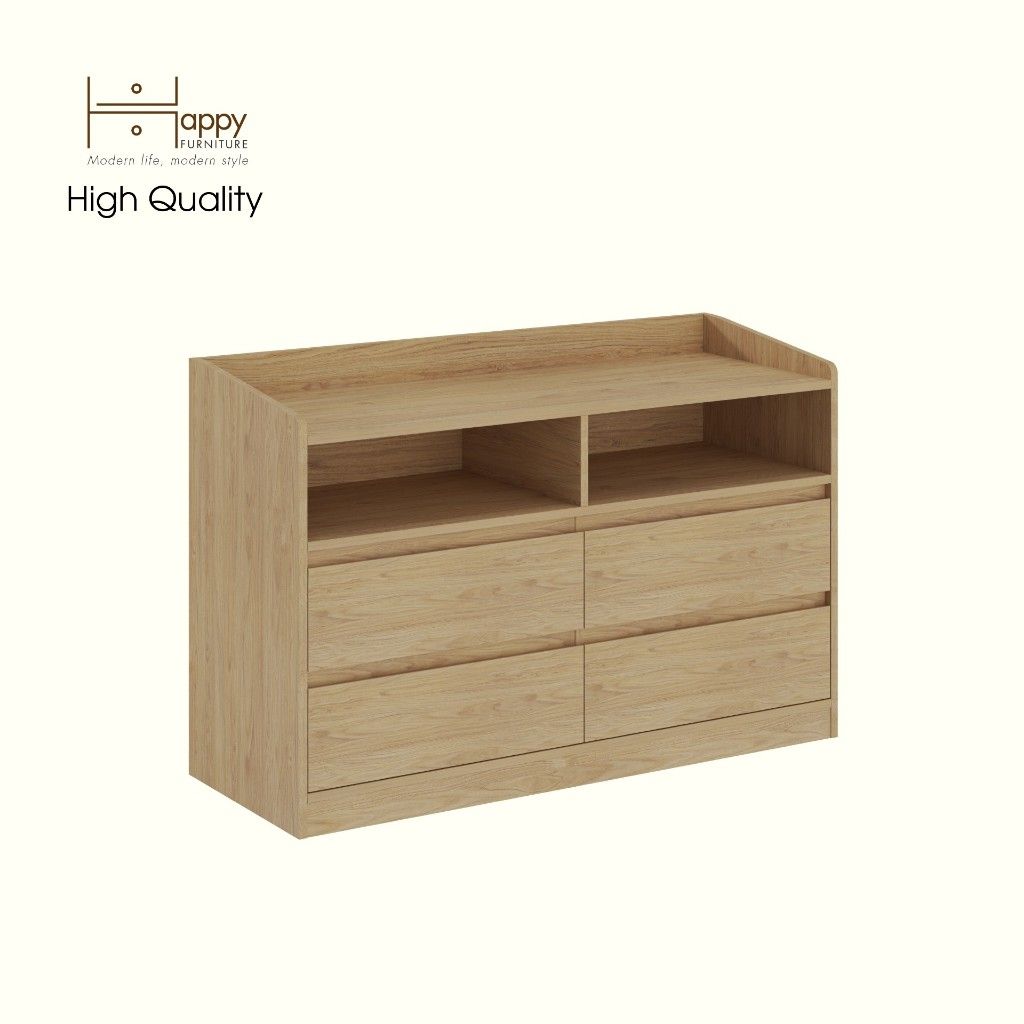 HAPPY FURNITURE , Tủ lưu trữ 4 ngăn kéo - KATE , THK_323 , 120cm x 45cm x 79cm DxRxC