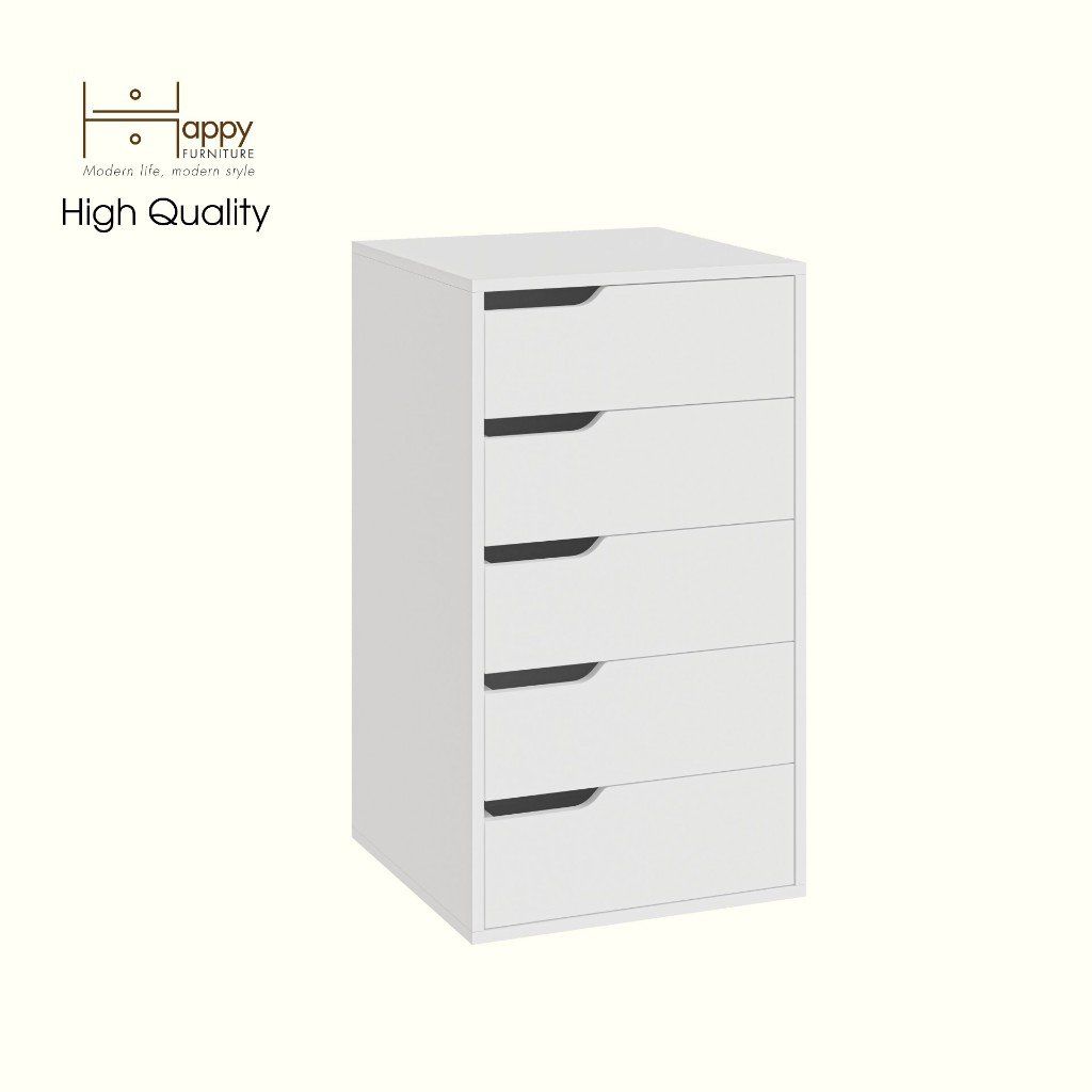 HAPPY FURNITURE , Tủ lưu trữ 5 ngăn kéo - ASO, THK_339 , 50cm x 50cm x 89cm DxRxC