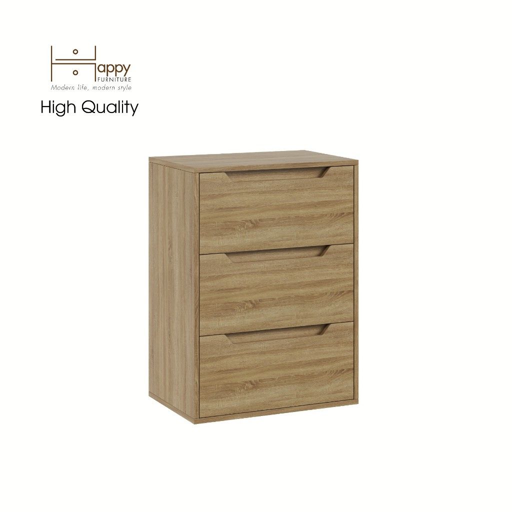 HAPPY FURNITURE , Tủ đựng đồ 3 ngăn kéo - ALEE , THK_036 , 60cm x 40cm x 82cm