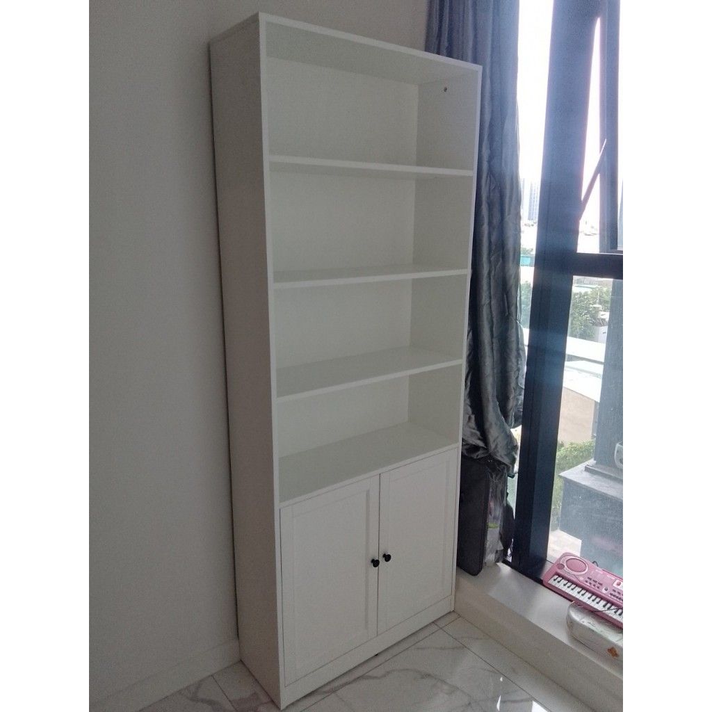 HAPPY FURNITURE , MATTA - Kệ sách 6 tầng 2 cánh mở, KSA_067 , 80cm x 28cm x 200cm DxRxC