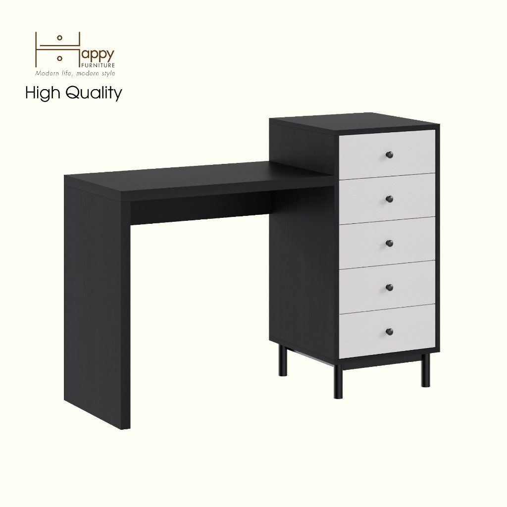 HAPPY FURNITURE , Bàn trang điểm 5 ngăn kéo - LIVIK, BAN_143 , 120cm x 45cm x 78cm DxRxC