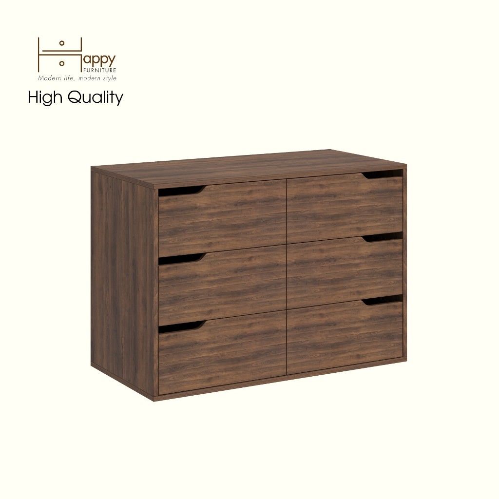 HAPPY FURNITURE , Tủ lưu trữ 6 ngăn kéo - ASO, THK_341 , 100cm x 50cm x 70cm DxRxC