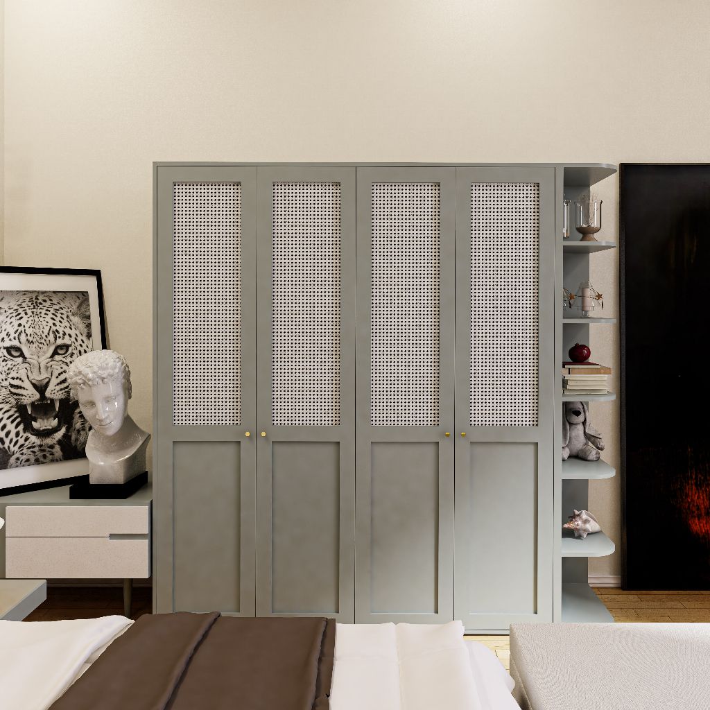 HAPPY FURNITURE , Tủ quần áo 4 cánh mở 2mx2m - ROTAN , TCM_139 , 200cm x 54cm x 200cm
