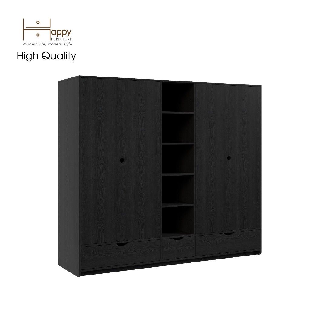 HAPPY FURNITURE , Tủ quần áo 4 cửa mở - CIRCLE , TCM_073 , 200cm x 56cm x 176cm