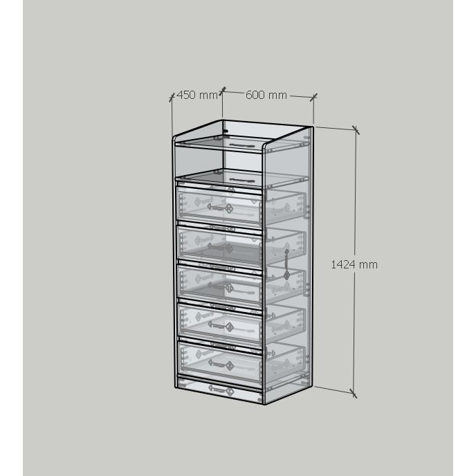 HAPPY FURNITURE , Tủ lưu trữ 5 ngăn kéo - KATE , THK_322 ,60cm x 45cm x 142cm DxRxC