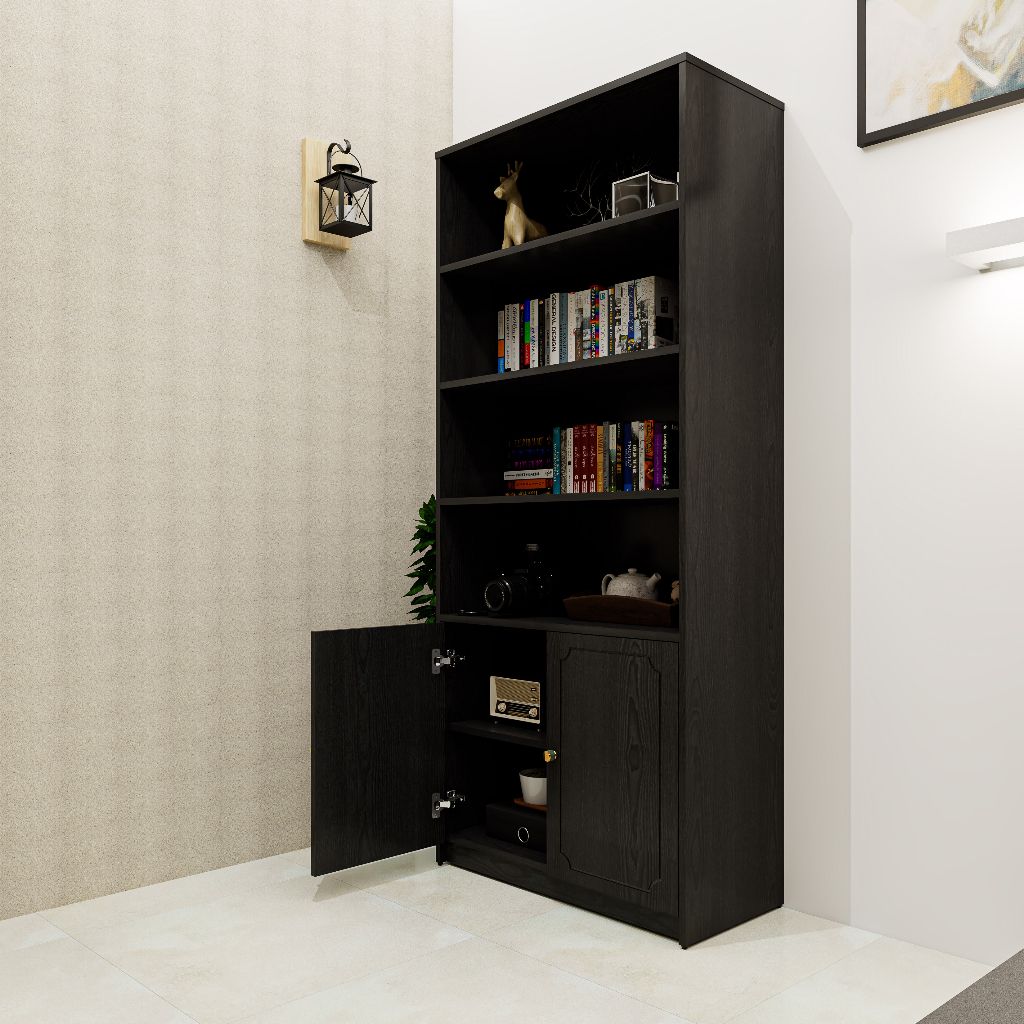 HAPPY FURNITURE , Kệ lưu trữ 6 tầng 2 cửa mở - NERIS , TCM_148 , 80cm x 36cm x 180cm