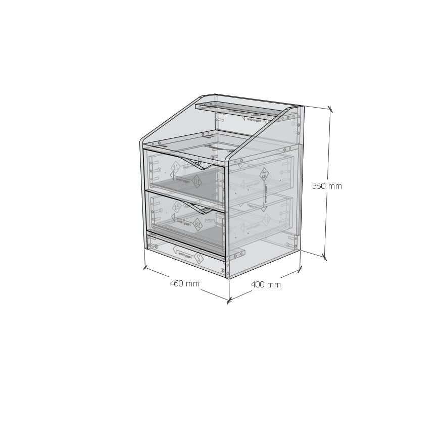 HAPPY FURNITURE , Táp đầu giường 2 ngăn kéo - WINNI , THK_138 , 46cm x 40cm x 56cm