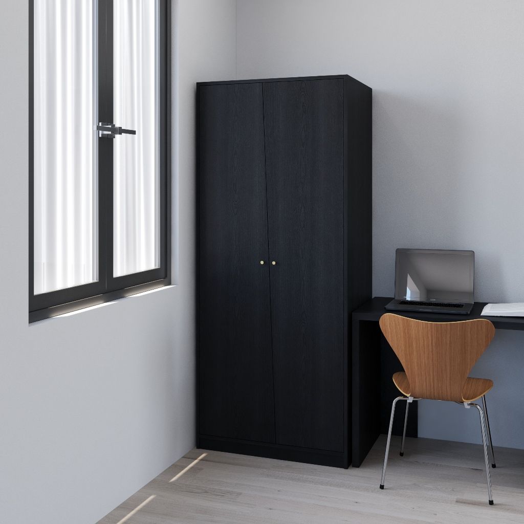 HAPPY FURNITURE , Tủ quần áo 2 cửa mở - DALEY ,TCM_278 , 80cm x 58cm x 190cm DxRxC
