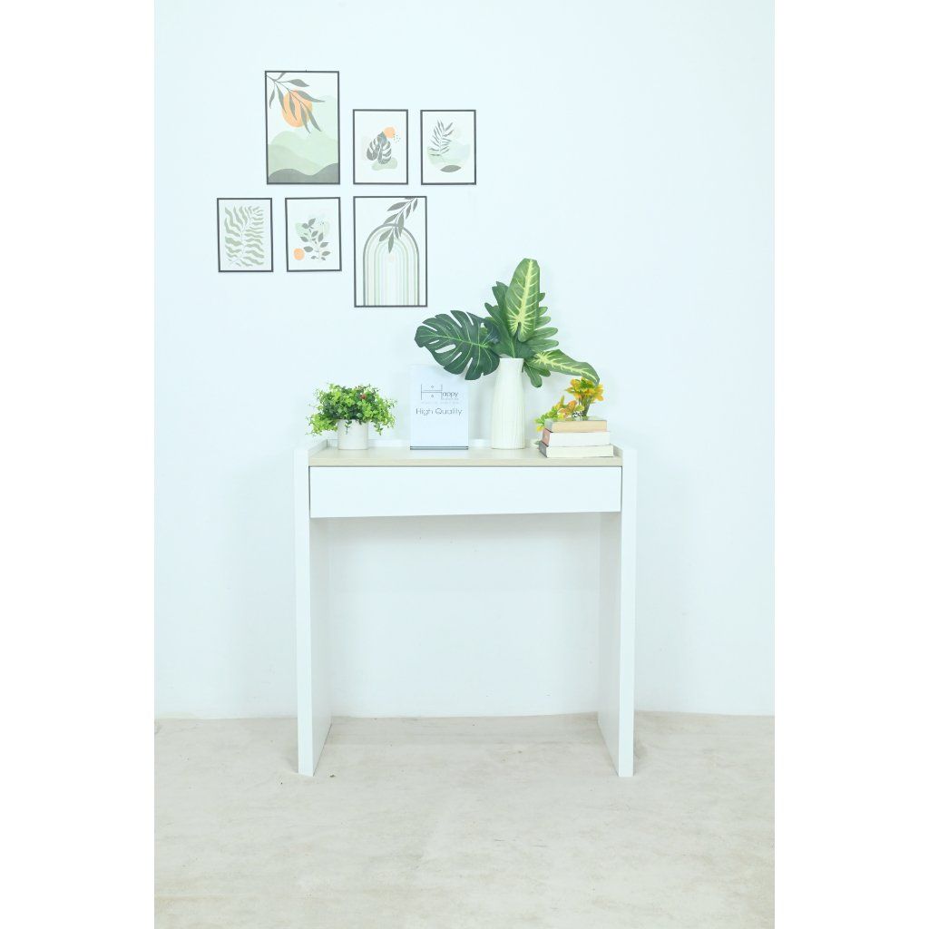 HAPPY FURNITURE , Bàn trang điểm 1 ngăn kéo - VIGGO , BAN_089 , 80cm x 45cm x 78cm