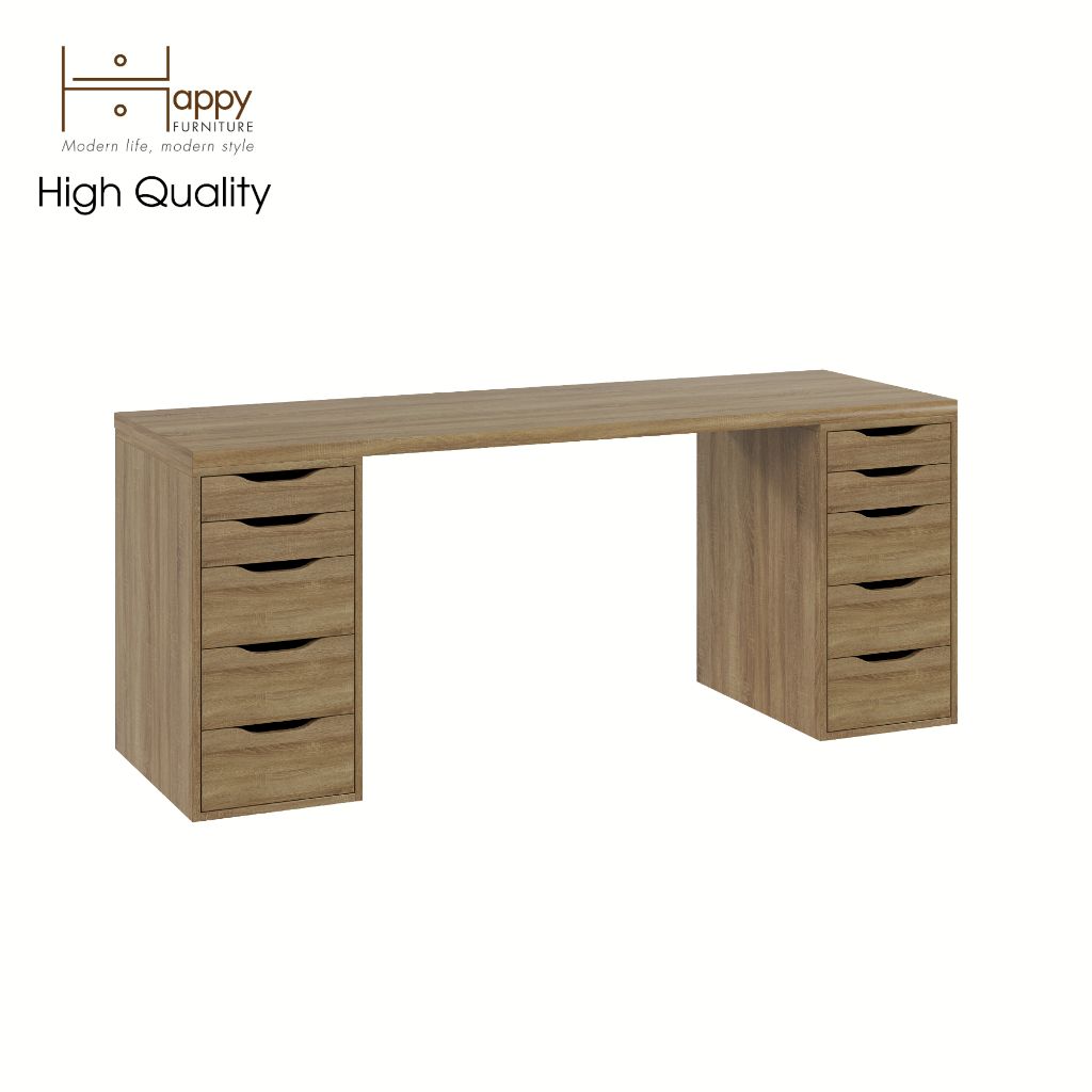 HAPPY FURNITURE , Bàn làm việc 2 bên ngăn tủ - LIDA , BAN_028 BAN_024