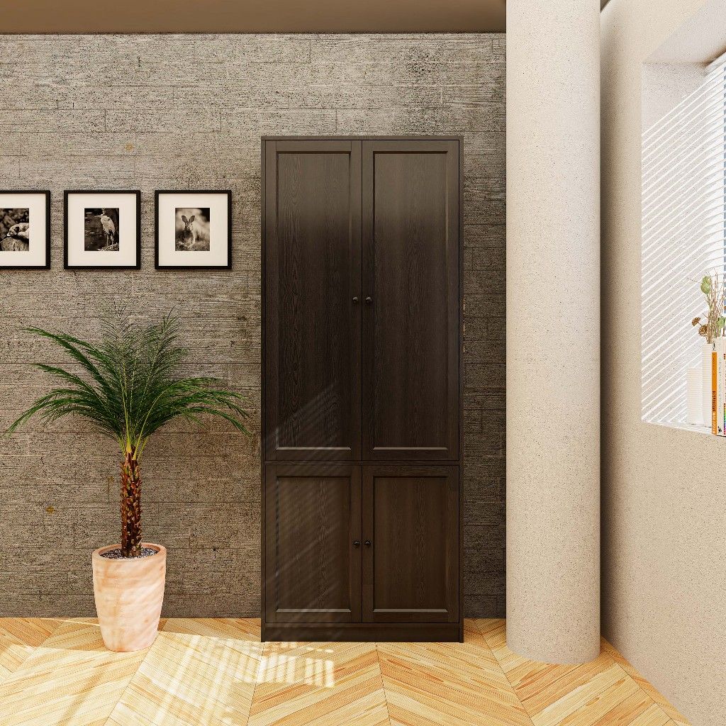 HAPPY FURNITURE , MATTA - Kệ sách 6 tầng 4 cửa mở , KSA_070 , 80cm x 28cm x 200cm DxRxC