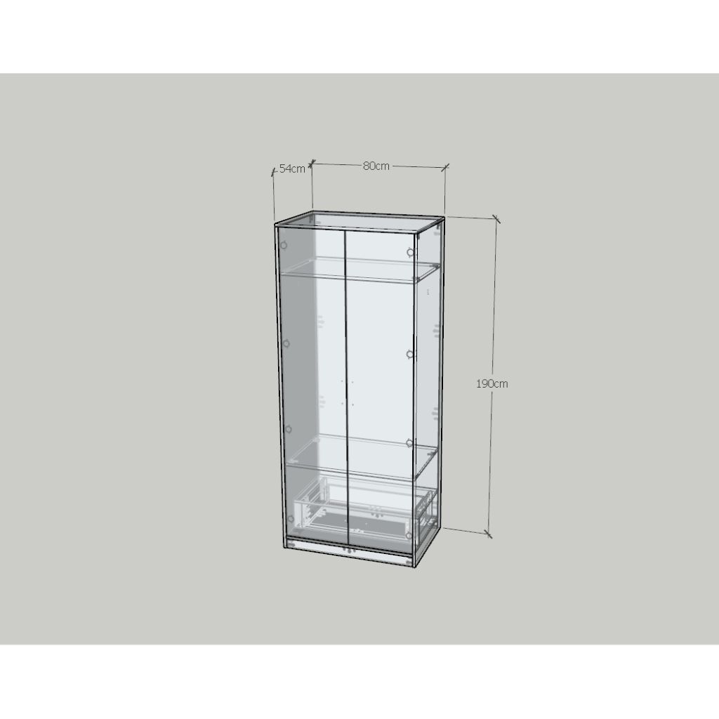 HAPPY FURNITURE , HEINEE - Tủ quần áo 2 cửa mở, TCM_216 , 80cm x 54cm x 190cm DxRxC, sản phẩm phổ thông