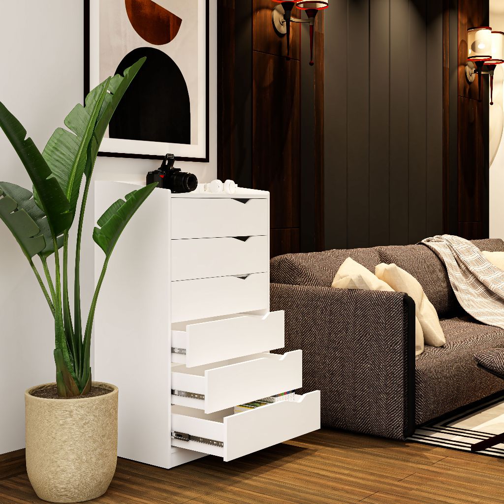 HAPPY FURNITURE , Tủ lưu trữ 6 ngăn kéo - WINNI , THK_139 , 70cm x 45cm x 120cm