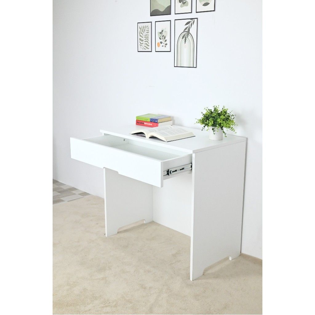 HAPPY FURNITURE , Bàn trang điểm 1 ngăn kéo - MOLLY , BAN_064 , 80cm x 46cm x 75cm