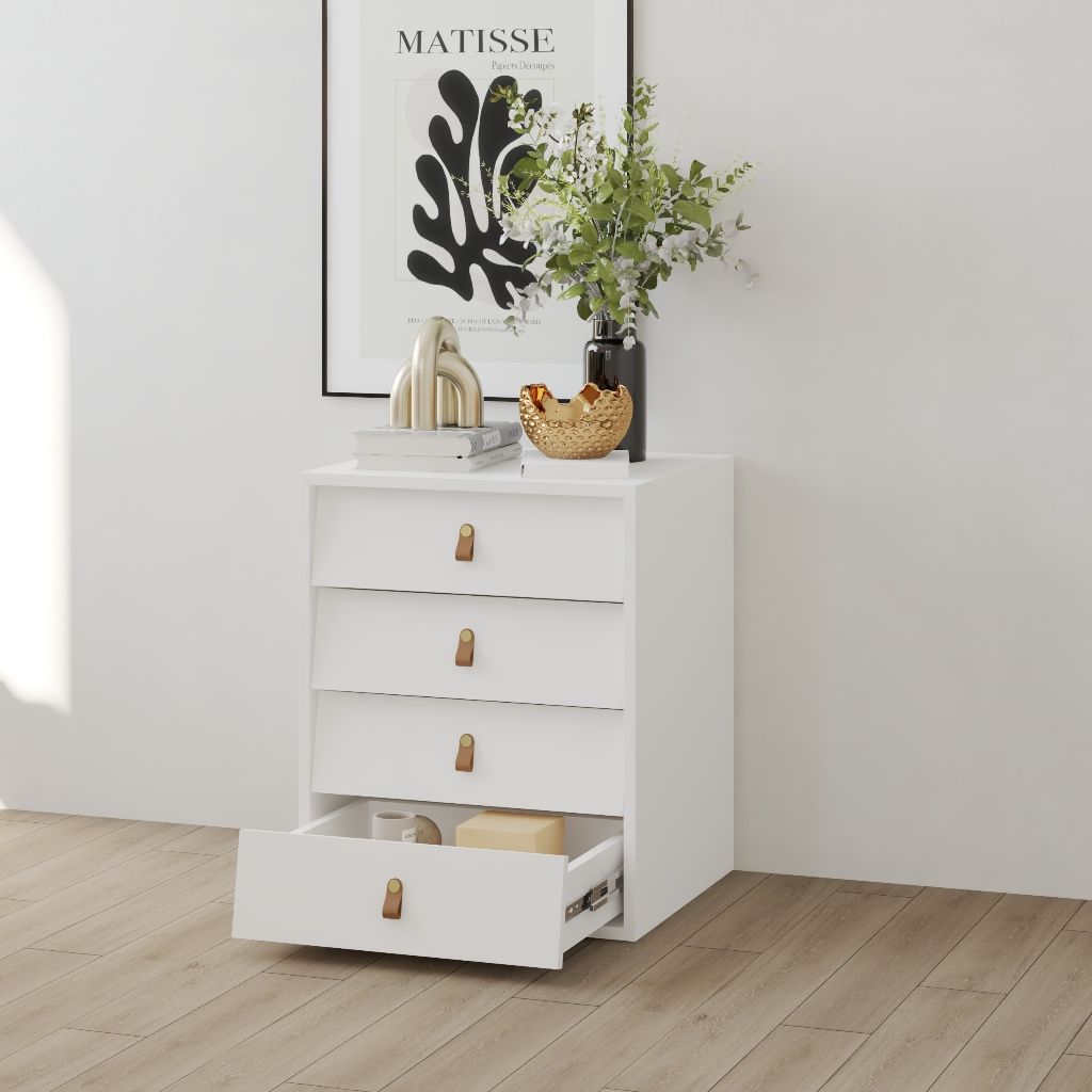 HAPPY FURNITURE , Tủ lưu trữ 4 ngăn kéo - CALYN , THK_311 , 50cm x 45cm x 62cm DxRxC