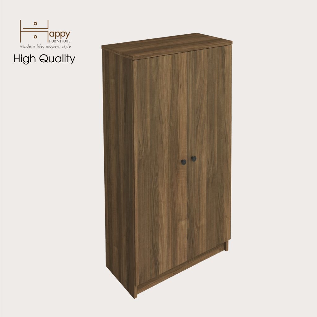 HAPPY FURNITURE , kệ sách 3 tầng 2 cửa mở - CATY , KSA_003 , 60cm x 30cm x 109cm