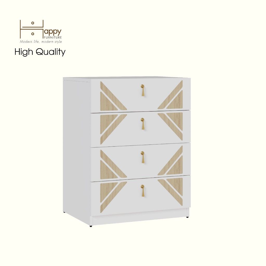 HAPPY FURNITURE , Tủ lưu trữ 4 ngăn kéo - CHARIS , THK_117 , 60cm x 45cm x 78cm