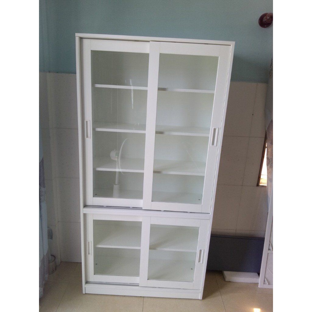 HAPPY FURNITURE , Tủ sách 4 cánh lùa - LUCA , TCL_012 , 90cm x 35cm x 180cm