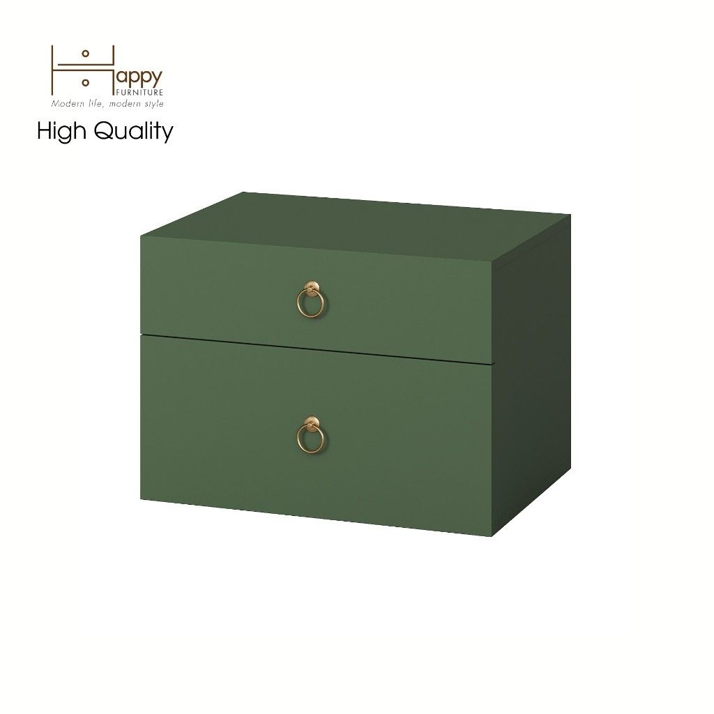 HAPPY FURNITURE , Táp đầu giường 2 hộc kéo - WESLEY , THK_049 , 56cm x 40cm x 40cm