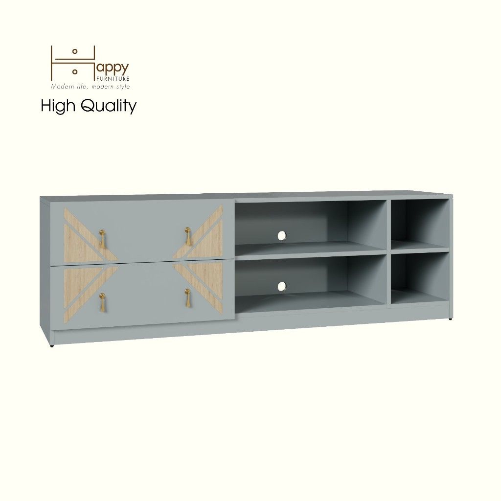 HAPPY FURNITURE , Kệ TV 2 ngăn kéo - CHARIS , KTV_030 , 160cm x 40cm x 50cm