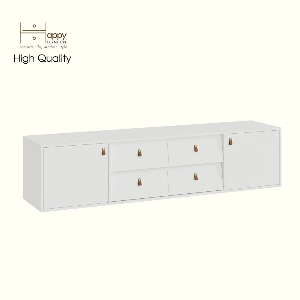 HAPPY FURNITURE , Kệ TV 2 cửa mở 4 ngăn kéo - CALYN , KTV_099 , 200cm x 45cm x 47cm DxRxC