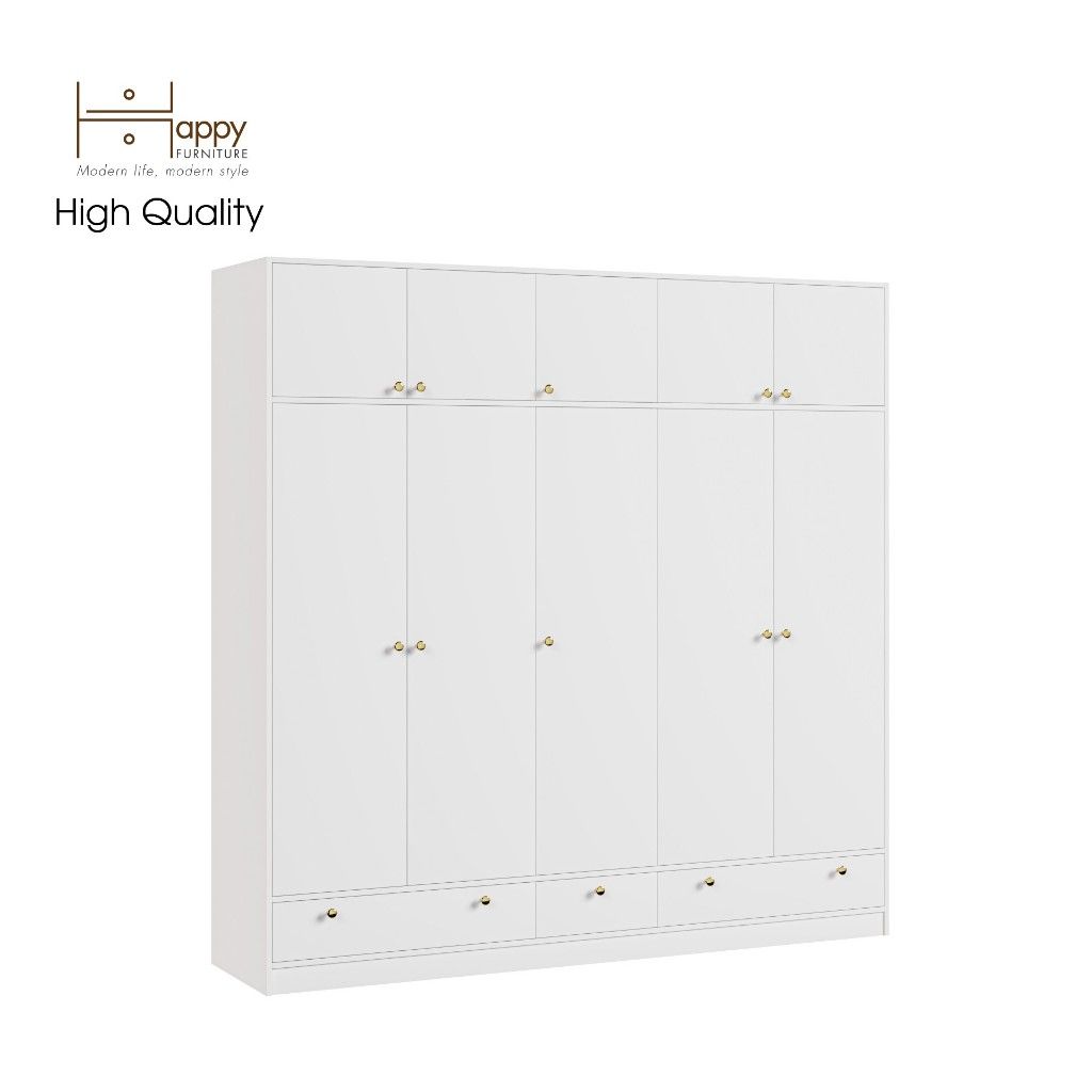 HAPPY FURNITURE , Tủ quần áo - ELEGANT , TCM_046 , 2m2x2m2 , 220cm x 54cm x 220cm