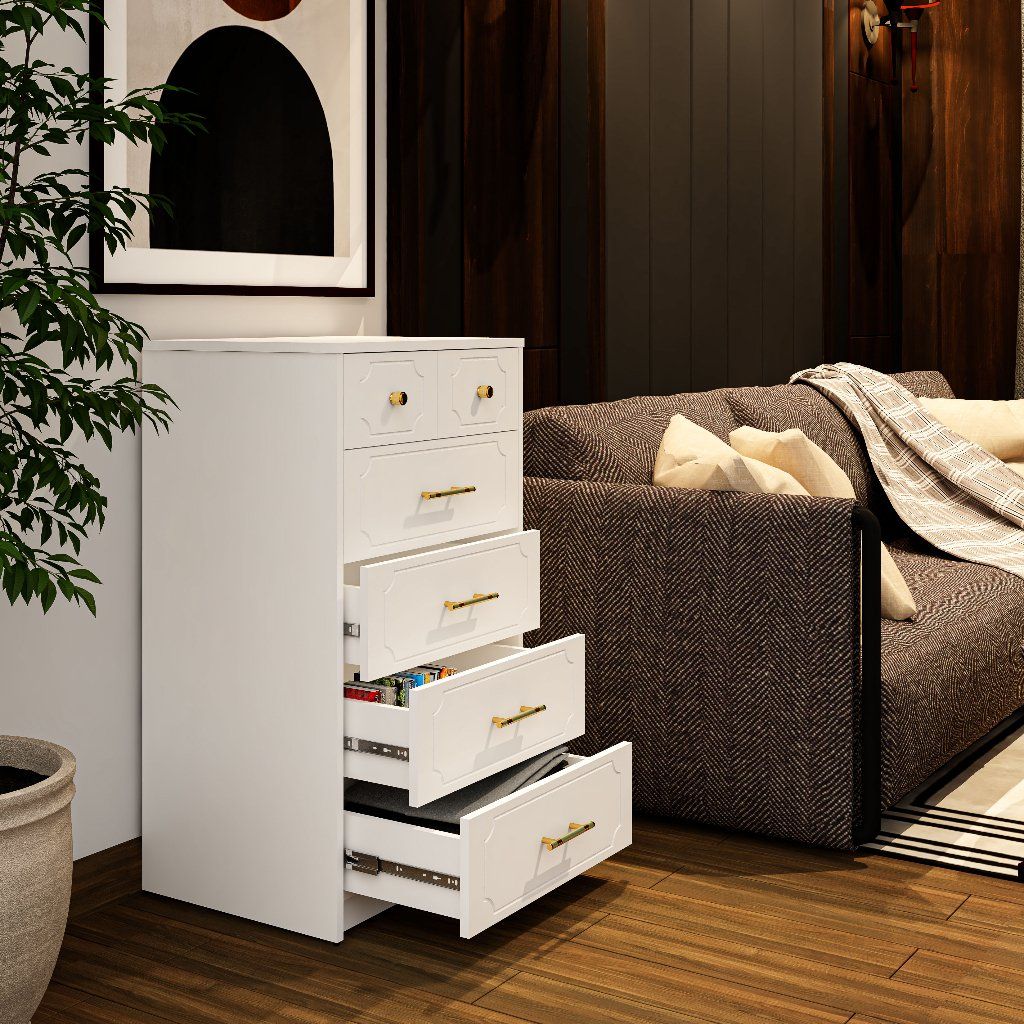 HAPPY FURNITURE , Tủ lưu trữ 6 ngăn kéo - NERIS , THK_136 , 60cm x 45cm x 100cm