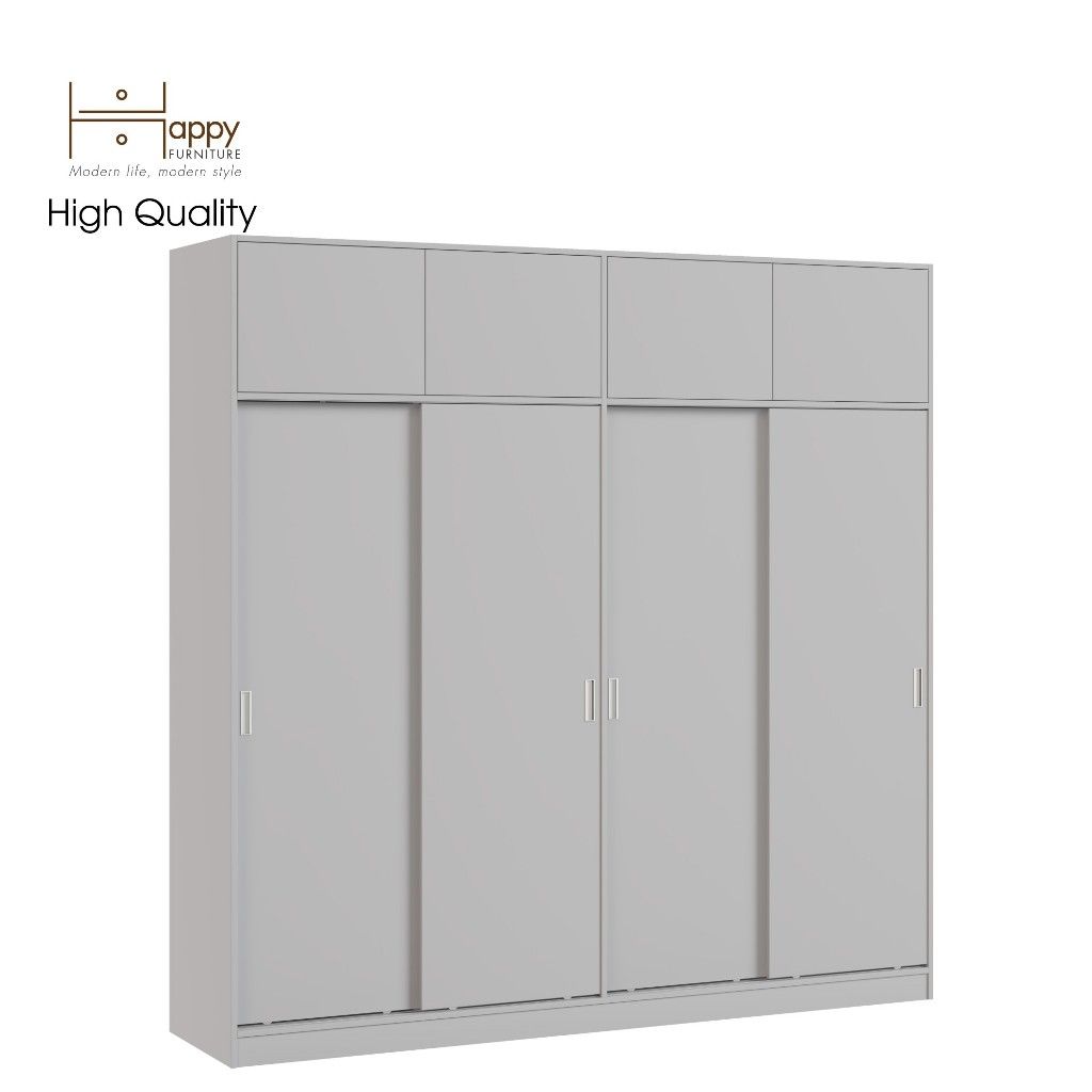HAPPY FURNITURE , Tủ quần áo cửa lùa 2m2x2m2 - ELEGANT , TCL_007 , 220cm x 54cm x 220cm