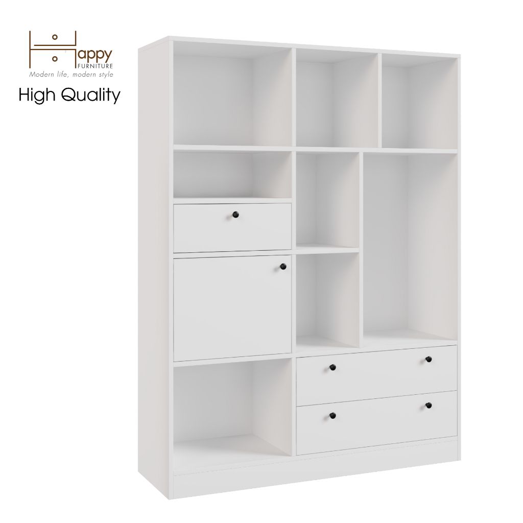 HAPPY FURNITURE , Kệ sách nhiều ngăn - CATY , KSA_027 , 120cm x 38cm x 160cm