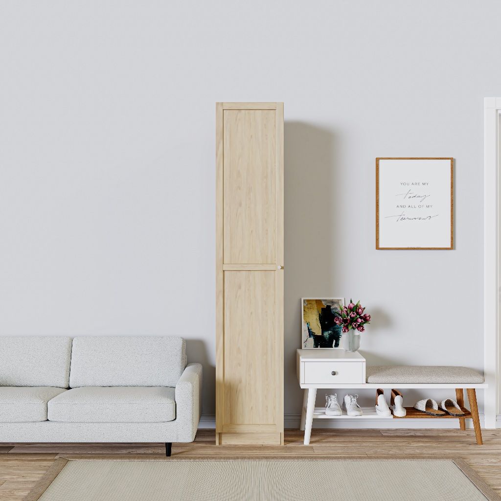 HAPPY FURNITURE , Kệ sách 6 tầng 1 cửa mở - CATY , KSA_053 , 40cm x 30cm x 202cm