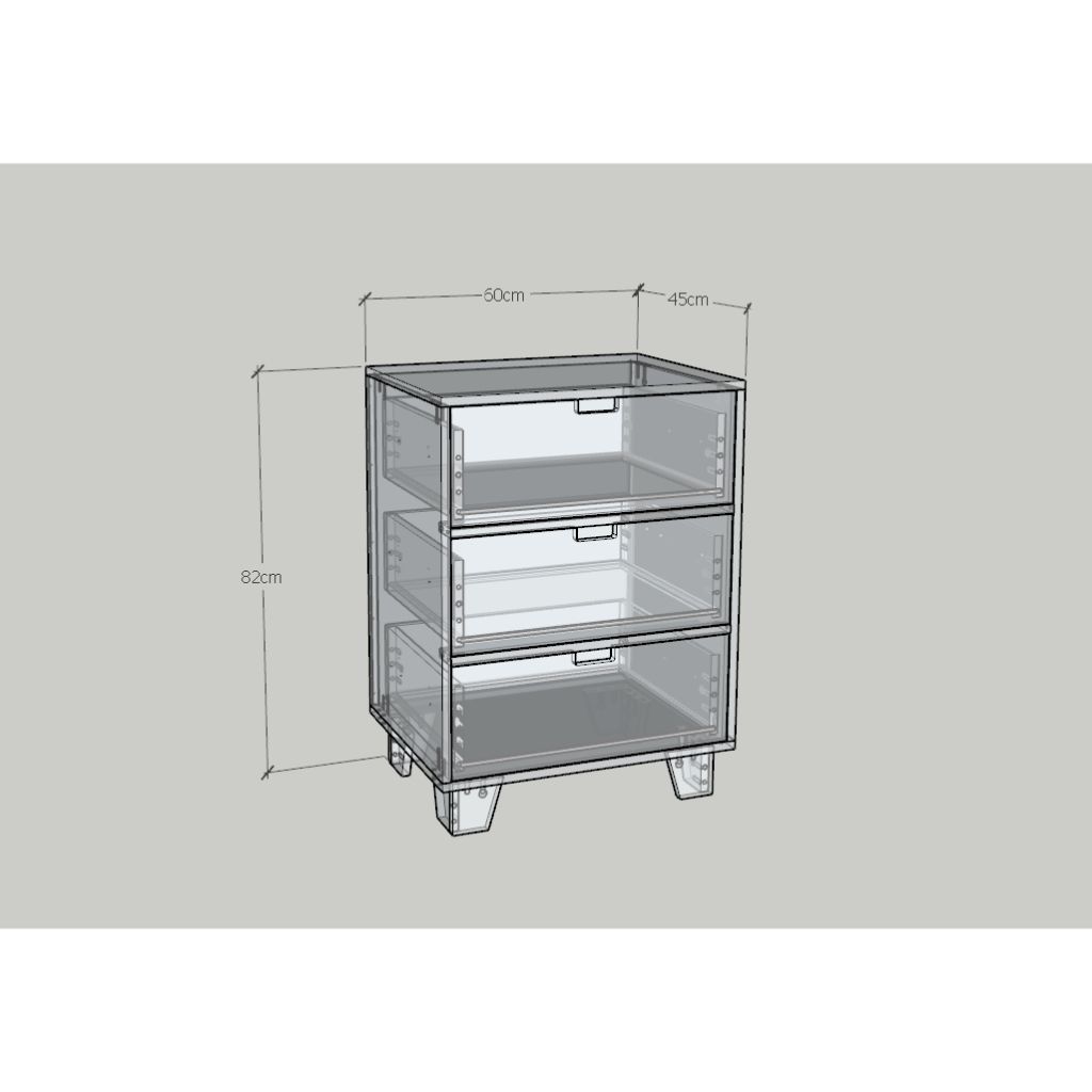 HAPPY FURNITURE , ALVA - Tủ lưu trữ 3 ngăn kéo , THK_227 , 60cm x 45cm x 82cm DxRxC