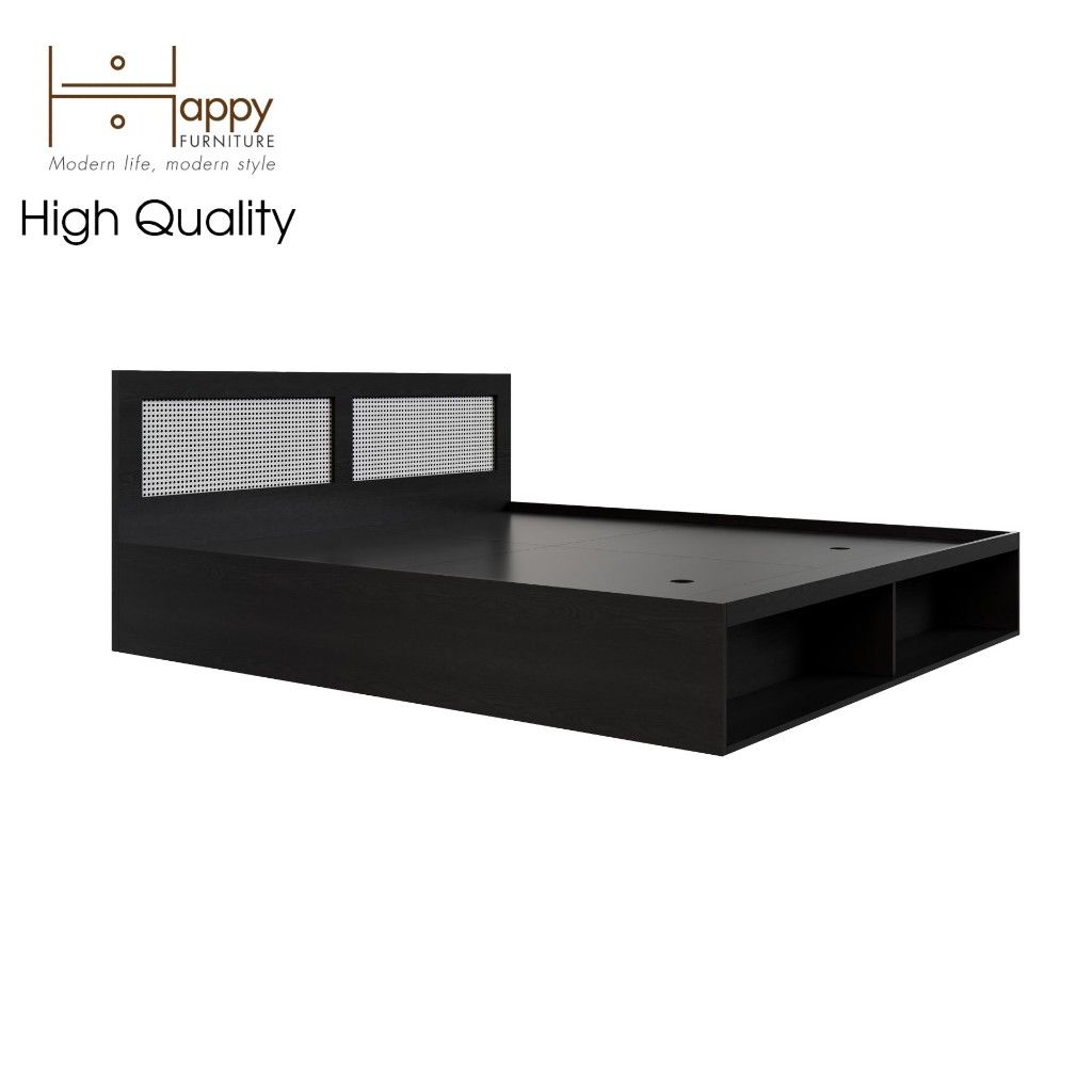 HAPPY FURNITURE , Giường ngủ 2 ngăn đựng đồ - ROTAN , GNG_126 GNG_127 GNG_128 GNG_129 , 205cm x 32cm