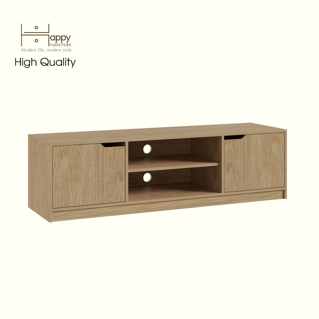 HAPPY FURNITURE , Kệ TV 2 cửa mở - ASO, KTV_091 , 160cm x 45cm x 45cm DxRxC