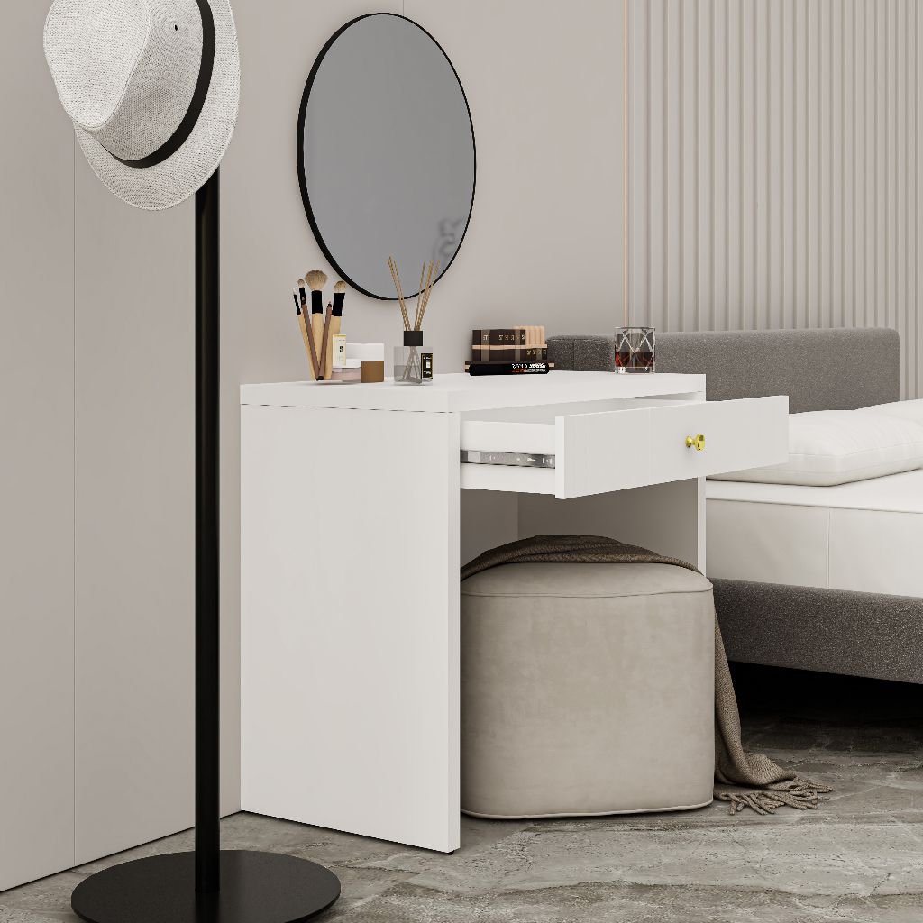 HAPPY FURNITURE , Bàn trang điểm 1 ngăn kéo - JOVIE , BAN_082 , 90cm x 45cm x 75cm