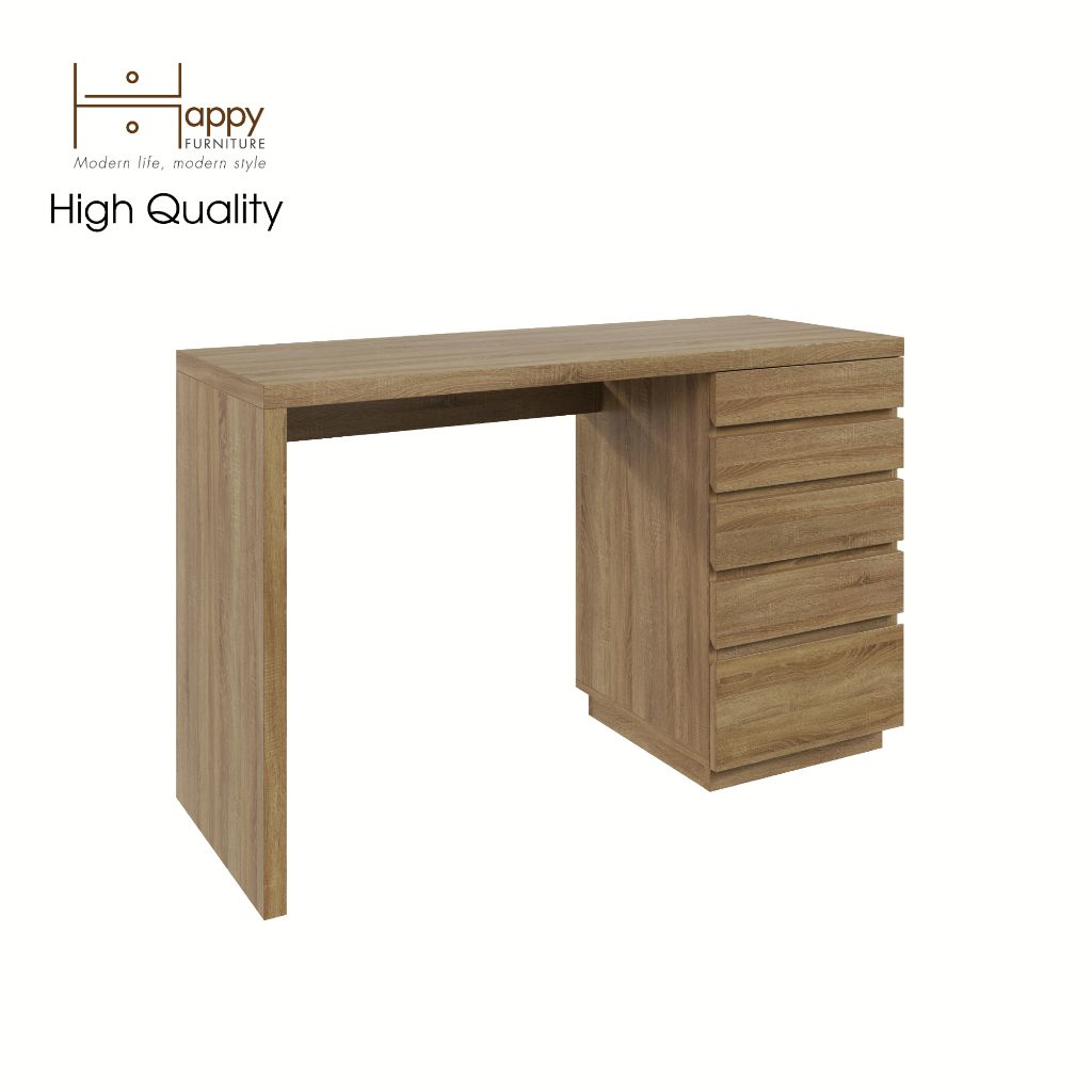 HAPPY FURNITURE , Bàn làm việc 5 ngăn kéo - MACRO , BAN_010 , 120cm x 45cm x 75cm