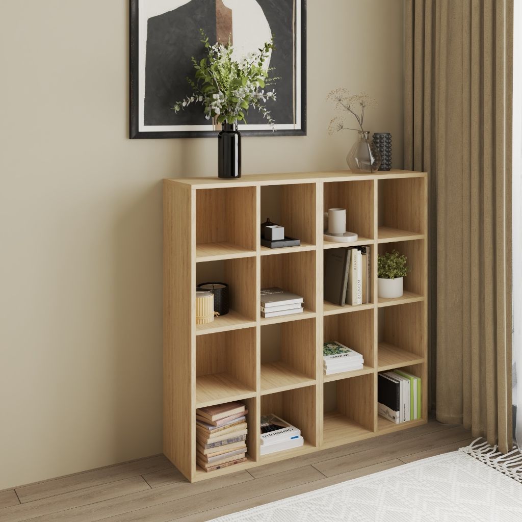 HAPPY FURNITURE , COMBO 2 kệ sách 8 ngăn - CHANN, KSA_110 , 108cm x 28cm x 106cm DxRxC
