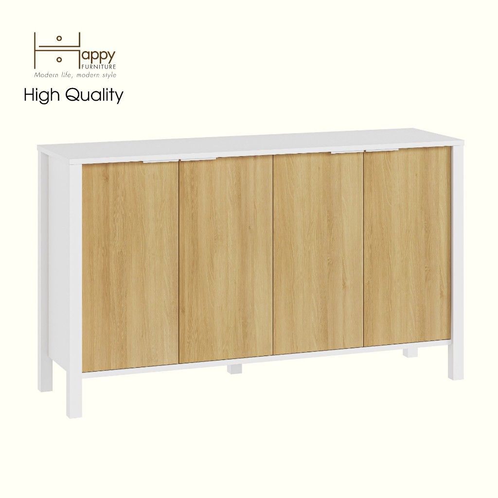 HAPPY FURNITURE , Kệ lưu trữ 3 tầng - MOKA, TLT_045 , 140cm x 40cm x 82cm DxRxC