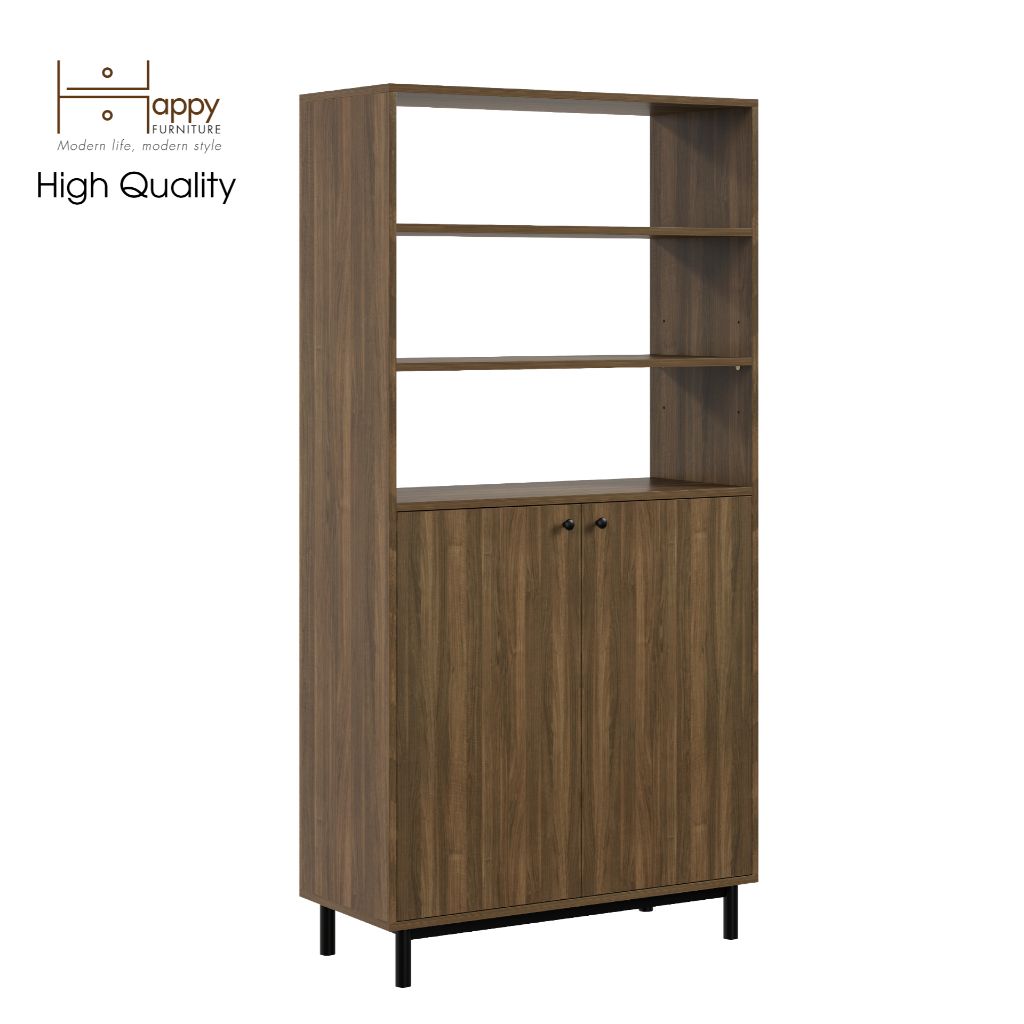 HAPPY FURNITURE , Kệ sách 6 tầng chân sắt - CATY , KSA_017 , 90cm x 40cm x 180cm