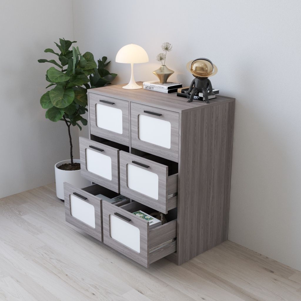 HAPPY FURNITURE , Tủ lưu trữ 6 ngăn kéo - TASY ,THK_316 , 90cm x 50cm x 100cm DxRxC